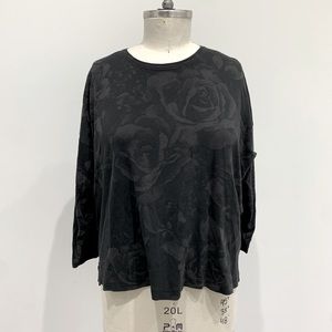 Eskandar Rose Black Gothic Baggy Comfy Shirt